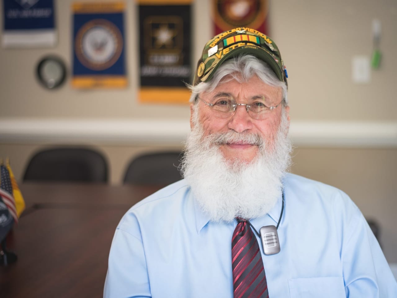 Portrait of an older male veteran smiling